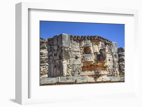 Stone Mask of the God Chac, Mayapan, Mayan Archaeological Site, Yucatan, Mexico, North America-Richard Maschmeyer-Framed Photographic Print