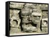 Stone Mask on Temple of Masonry Altars, Altun Ha, Belize, Central America-Upperhall-Framed Stretched Canvas