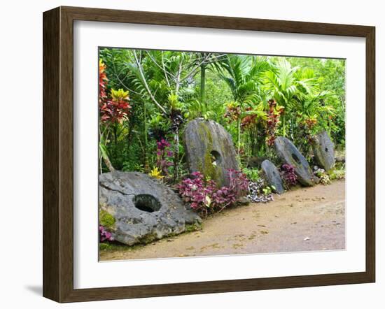 Stone Money Bank, Yap, Micronesia, Pacific-Nico Tondini-Framed Photographic Print