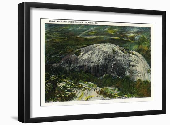 Stone Mountain, Georgia - Aerial View of the Mountain-Lantern Press-Framed Art Print