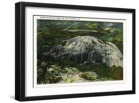 Stone Mountain, Georgia - Aerial View of the Mountain-Lantern Press-Framed Art Print