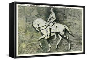 Stone Mountain, Georgia - General Lee and His Horse Traveler-Lantern Press-Framed Stretched Canvas