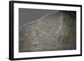 Stone panel from the North Palace of Ashurbanipal, Nineveh, northern Iraq, Neo-Assyrian, c645 BC-Unknown-Framed Giclee Print