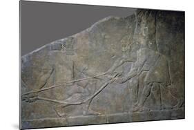 Stone panel from the North Palace of Ashurbanipal, Nineveh, northern Iraq, Neo-Assyrian, c645 BC-Unknown-Mounted Giclee Print