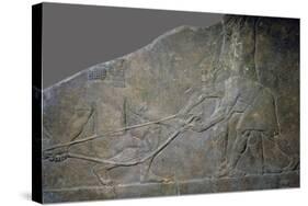 Stone panel from the North Palace of Ashurbanipal, Nineveh, northern Iraq, Neo-Assyrian, c645 BC-Unknown-Stretched Canvas