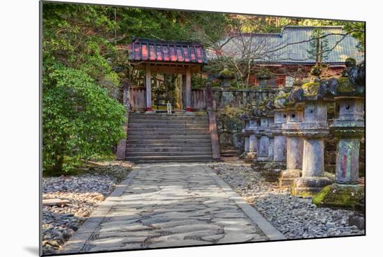 Stone Path Leading to Red Japanese Temple-Sheila Haddad-Mounted Photographic Print