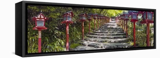 Stone Paved Approach for a Shrine, Kibune Shrine, Kyoto Prefecture, Japan-null-Framed Stretched Canvas