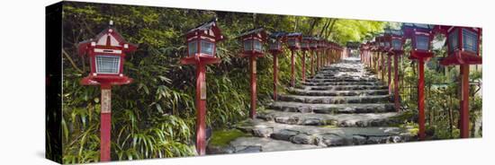 Stone Paved Approach for a Shrine, Kibune Shrine, Kyoto Prefecture, Japan-null-Stretched Canvas