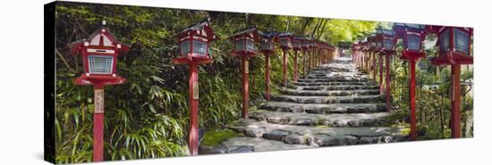 Stone Paved Approach for a Shrine, Kibune Shrine, Kyoto Prefecture, Japan-null-Stretched Canvas