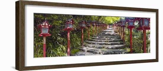 Stone Paved Approach for a Shrine, Kibune Shrine, Kyoto Prefecture, Japan-null-Framed Photographic Print