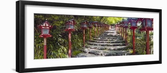 Stone Paved Approach for a Shrine, Kibune Shrine, Kyoto Prefecture, Japan-null-Framed Photographic Print