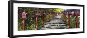 Stone Paved Approach for a Shrine, Kibune Shrine, Kyoto Prefecture, Japan-null-Framed Photographic Print