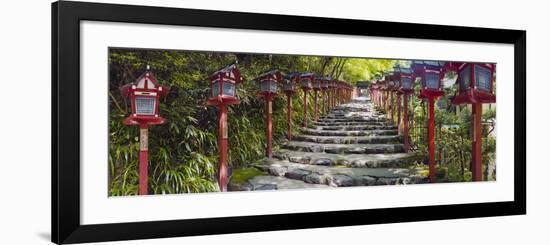 Stone Paved Approach for a Shrine, Kibune Shrine, Kyoto Prefecture, Japan-null-Framed Photographic Print