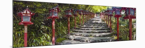 Stone Paved Approach for a Shrine, Kibune Shrine, Kyoto Prefecture, Japan-null-Mounted Photographic Print