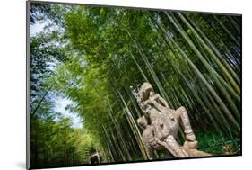 Stone Qi Ling Statue, a Mythical Lion, at Yunqi Bamboo Forest in Hangzhou, Zhejiang, China, Asia-Andreas Brandl-Mounted Photographic Print