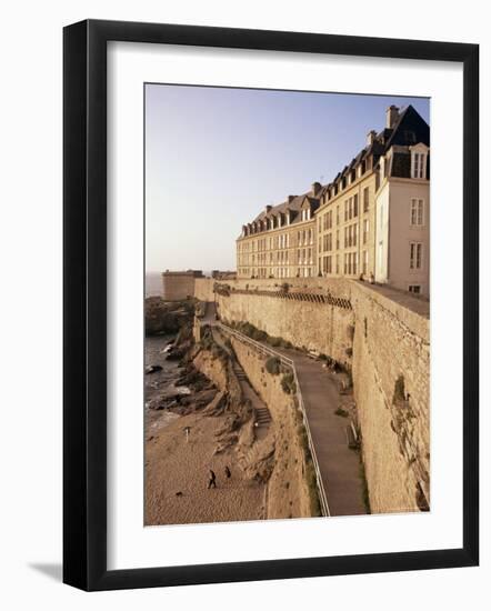 Stone Ramparts of One-Time Pirate Base, St. Malo, Brittany, France-Ken Gillham-Framed Photographic Print