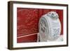 Stone statue in ancient Guangyuelou Tower, Liaocheng, Shandong Province, China-Keren Su-Framed Photographic Print