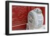 Stone statue in ancient Guangyuelou Tower, Liaocheng, Shandong Province, China-Keren Su-Framed Photographic Print