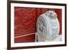 Stone statue in ancient Guangyuelou Tower, Liaocheng, Shandong Province, China-Keren Su-Framed Photographic Print