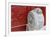 Stone statue in ancient Guangyuelou Tower, Liaocheng, Shandong Province, China-Keren Su-Framed Photographic Print