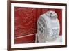 Stone statue in ancient Guangyuelou Tower, Liaocheng, Shandong Province, China-Keren Su-Framed Premium Photographic Print