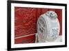 Stone statue in ancient Guangyuelou Tower, Liaocheng, Shandong Province, China-Keren Su-Framed Premium Photographic Print