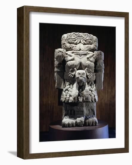 Stone Statue of Coatlicue, Goddess of Fire and Fertility-null-Framed Giclee Print