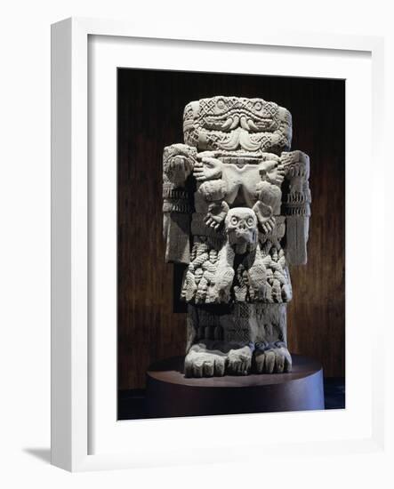 Stone Statue of Coatlicue, Goddess of Fire and Fertility-null-Framed Giclee Print