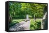 Stone Statues Watching over an Old Tomb in the Gardens of Hangzhou, Zhejiang, China-Andreas Brandl-Framed Stretched Canvas