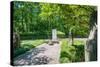 Stone Statues Watching over an Old Tomb in the Gardens of Hangzhou, Zhejiang, China-Andreas Brandl-Stretched Canvas