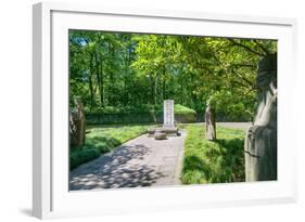 Stone Statues Watching over an Old Tomb in the Gardens of Hangzhou, Zhejiang, China-Andreas Brandl-Framed Photographic Print