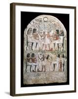 Stone Stele with a Relief, Ancient Egyptian, 156 Bc-null-Framed Photographic Print