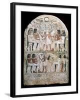 Stone Stele with a Relief, Ancient Egyptian, 156 Bc-null-Framed Photographic Print