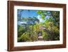 Stone Steps Leading into the Lush Natural Environment with Trees and Blossoms of Tian Mu Shan-Andreas Brandl-Framed Photographic Print