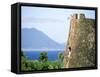 Stone Structure on Coast, Roseau, St. Kitts, Caribbean-David Herbig-Framed Stretched Canvas