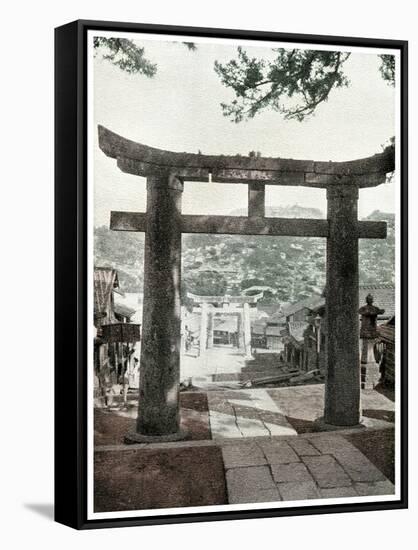 Stone Torii, Suwa Temple, Nagasaki, Japan, 1904-null-Framed Stretched Canvas