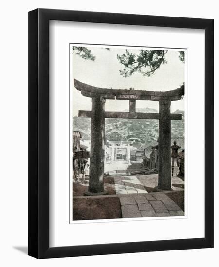 Stone Torii, Suwa Temple, Nagasaki, Japan, 1904-null-Framed Giclee Print