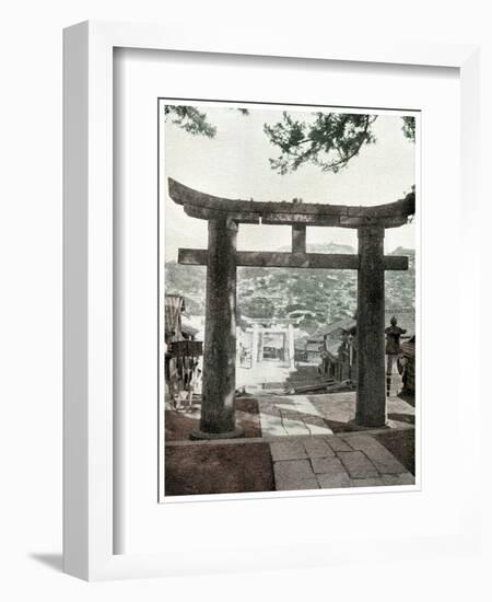 Stone Torii, Suwa Temple, Nagasaki, Japan, 1904-null-Framed Giclee Print