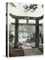 Stone Torii, Suwa Temple, Nagasaki, Japan, 1904-null-Stretched Canvas