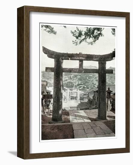 Stone Torii, Suwa Temple, Nagasaki, Japan, 1904-null-Framed Giclee Print