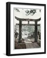 Stone Torii, Suwa Temple, Nagasaki, Japan, 1904-null-Framed Giclee Print