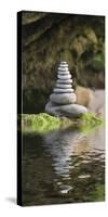 Stone Tower, Pebbles, Moss, Water-Andrea Haase-Stretched Canvas