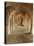 Stone Vaults and Nimbar (Pulpit) in Prayer Hall of Jami Masjid, Mandu, Madhya Pradesh State, India-Richard Ashworth-Stretched Canvas