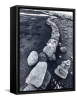 Stone Wall and Cairns, the Arctic Circle, Norway-Walter Bibikow-Framed Stretched Canvas