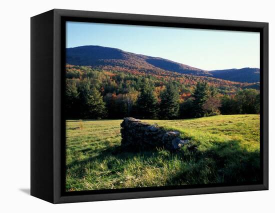 Stone Wall in the Green Mountains, Vermont, USA-Jerry & Marcy Monkman-Framed Stretched Canvas