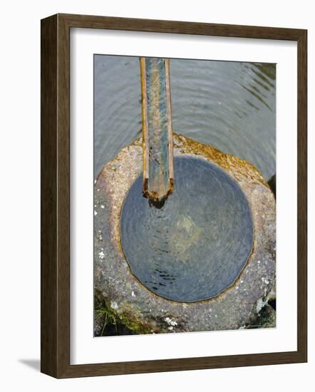 Stone Water Feature, Japan-David Poole-Framed Photographic Print