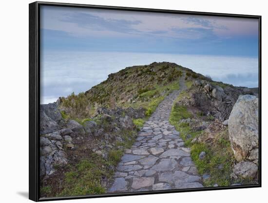 Stone Way at Terxeira, Sea of Clouds, Madeira, Portugal-Rainer Mirau-Framed Photographic Print
