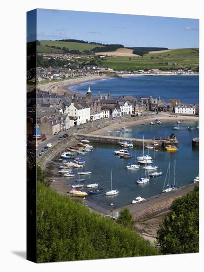 Stonehaven Harbour and Bay from Harbour View, Stonehaven, Aberdeenshire, Scotland, UK, Europe-Mark Sunderland-Stretched Canvas