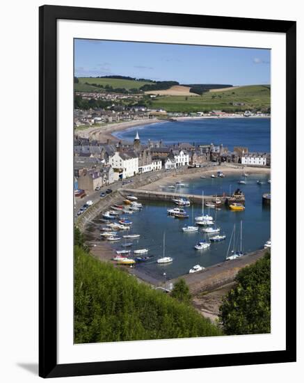 Stonehaven Harbour and Bay from Harbour View, Stonehaven, Aberdeenshire, Scotland, UK, Europe-Mark Sunderland-Framed Photographic Print