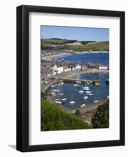 Stonehaven Harbour and Bay from Harbour View, Stonehaven, Aberdeenshire, Scotland, UK, Europe-Mark Sunderland-Framed Premium Photographic Print